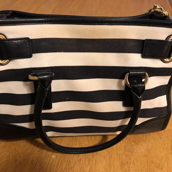 Michael Kors Hamilton Striped Satchel Top Handle And Shoulder Bag - Picture 2 of 7